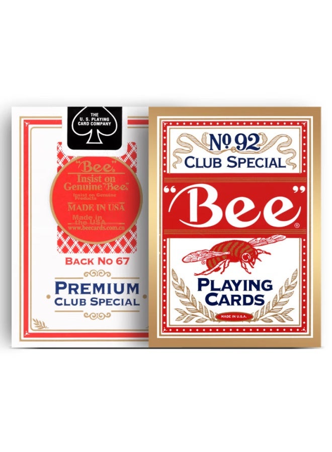 Bee Bee Playing Cards, Little Bee Poker Cards, Entertainment Texas Hold'em, Wide And Durable, Red, 1 Deck - Image 2