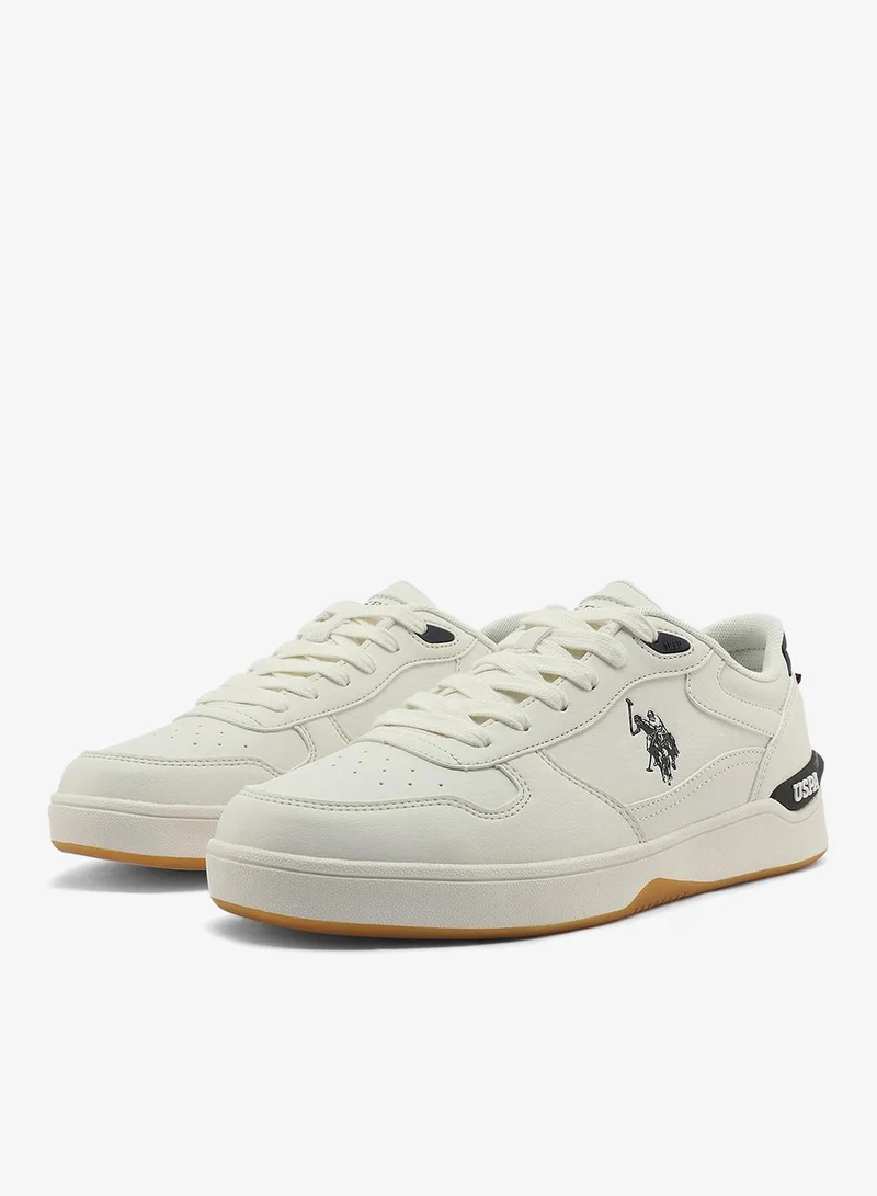 U.S. Polo Assn. white Men's White Sneakers - Classic Design with Accents, Comfortable Casual Shoes for Everyday Style for Men | Best Price UAE