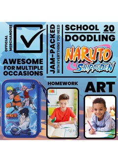 Naruto Pencil Case With Stationery Included School Supplies Filled Large Pencil Case 2 Compartments Colouring Pencils Mini Notebook Boys Stationery Set Anime Gifts For Boys  - Image 5