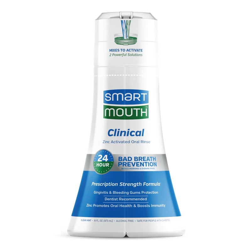 SmartMouth DDS Activated Clinical Mouthwash - for Fresh Breath - Clinical Strength Mouthwash for Gum Health, Gingivitis & More - Clean Mint Flavor, 16 fl oz - Image 1