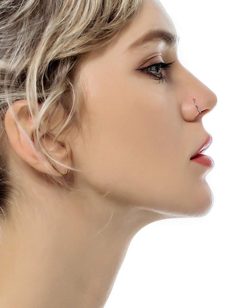 Tornito 100Pcs Stainless Steel Bone Nose Stud Hoop Nose Rings Set Multicolor Cubic Zirconia Body Nose Piercing Pin Jewelry 2.5mm 20G - Image 4