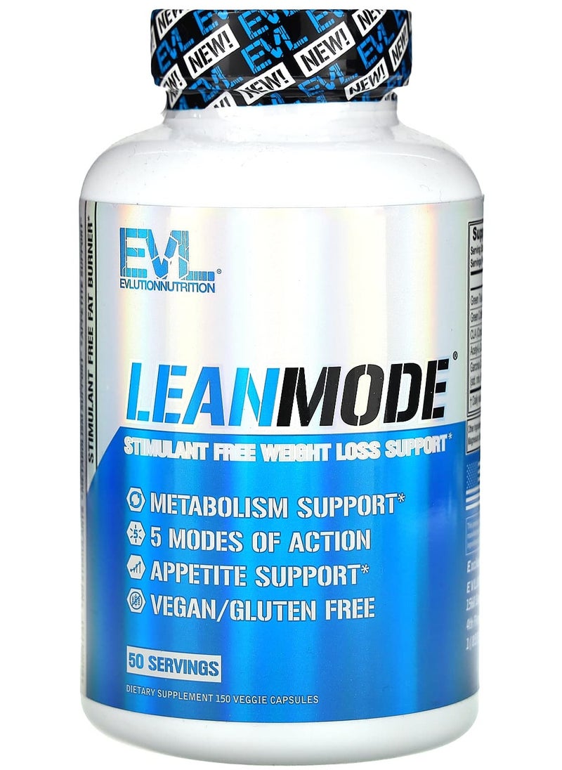 EVLUTION NUTRITION - LeanMode, Stimulant Free Weight Loss Support, 150 Veggie Capsules - Image 1