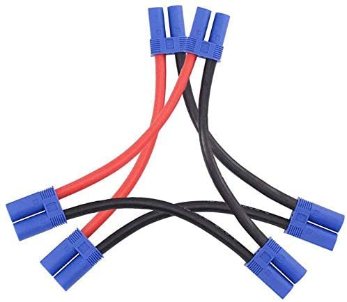 LINSYRC 2pcs EC5 Serial Series Battery Connector 1Female to 2Male Plug Adapter with 10cm 12awg Cable for LosiEFlite - Image 1