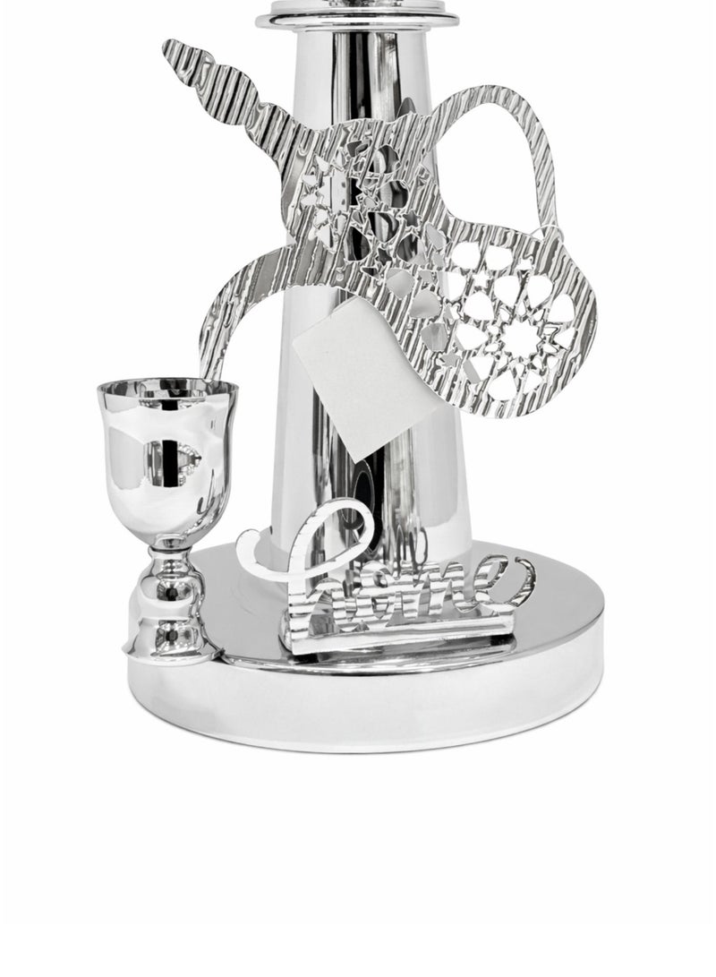 القناص شيالة حلاوة ومعجنات فضي راقي حجم كبير مع قاعدة بديكور حصري  جودة عالية - Image 4