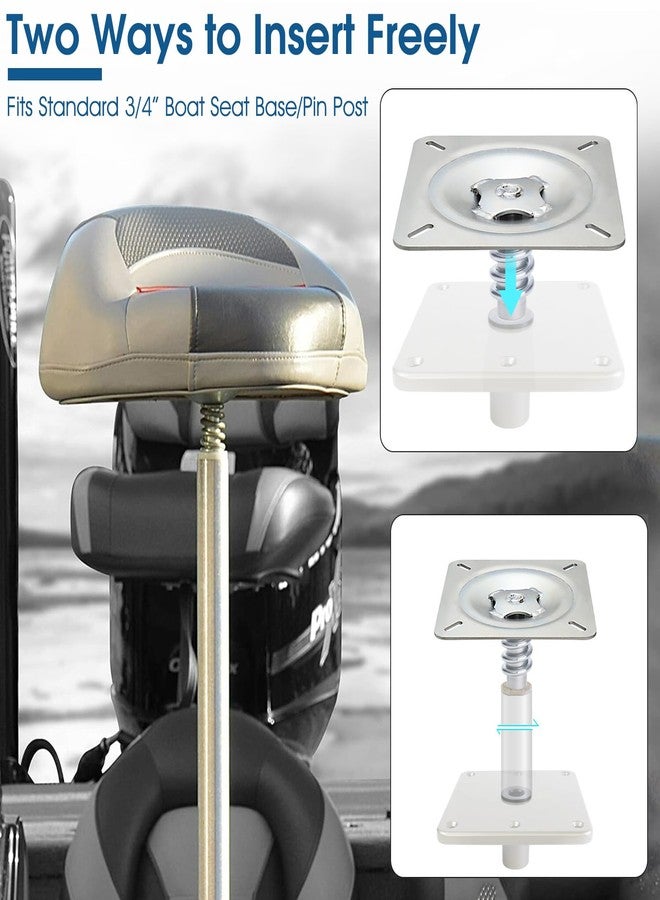 CLLOMAGY Boat Seat Pin Mount Plated,Boat Seat Pedestal Boat Seat Base Mounting Plate for 3/4" Boat Seat Pedestal Post,Zinc Plated Steel Pin Boat Seat Swivel Mount for Pontoon Jon Boat Bass Boat Fishing Boat - Image 2