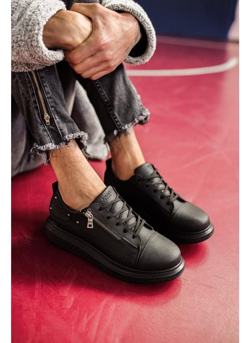 KnACK - High Sole Casual Shoes 555 Black (Black Sole) - Image 1