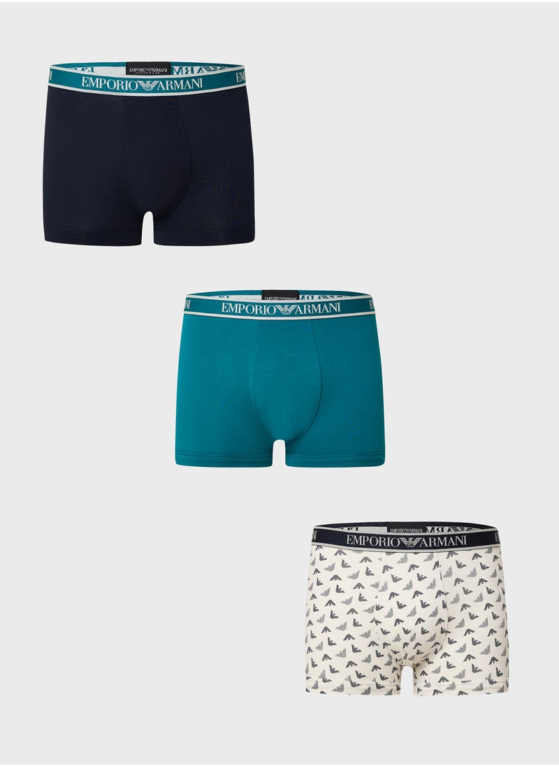 EMPORIO ARMANI 3 Pack Logo Band Boxers  - Image 1