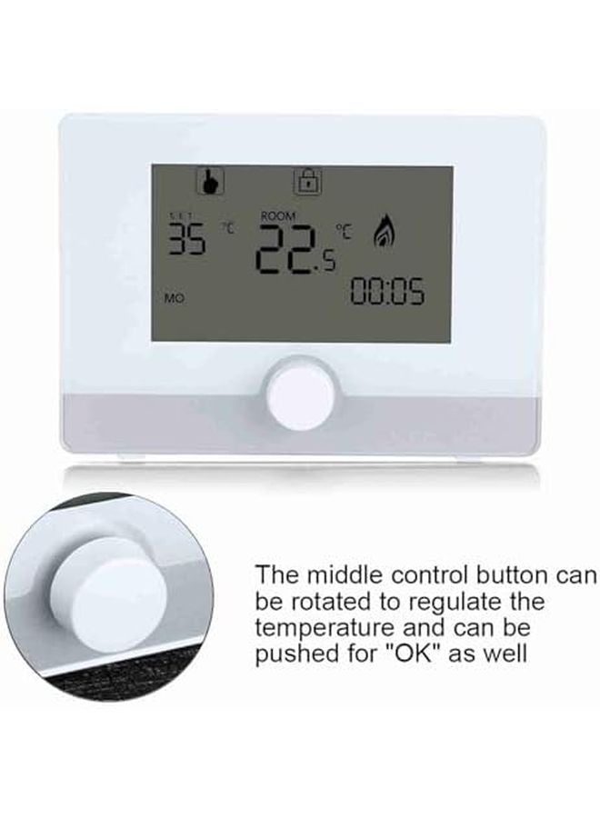 White Programmable Thermostat Temperature Controller 5 35C Easy Weekly Programming Energy Saving - Image 5