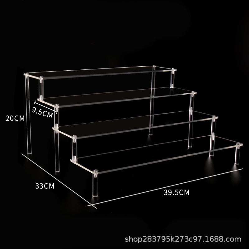 Acrylic Three-Layer Doll Display Stand For Jasmine Cosmetics, Trapezoidal Wallet, Jewelry Display Rack, Punch-Free Storage Rack - Image 1