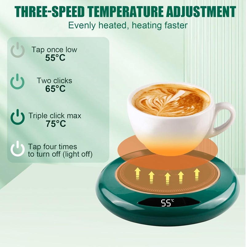 Novstuf Coffee Mug Warmer, USB Coffee Warmer with 3 Temperature Setting(45-75℃) Smart Touch Cup Warmer for Desk Electric Beverage Mug Warmer 8H Auto Shut Off for Tea Milk Candle Warmer Office Home - Image 5