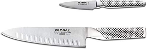 Global 2 piece Knife Set - Lightweight Japanese Stainless Steel, Razor-Sharp Edge, Made in Japan (G-78 7 inch Cook’s Fluted Knife, GSF -46 3 inch Paring Knife), G-7846 - Image 3