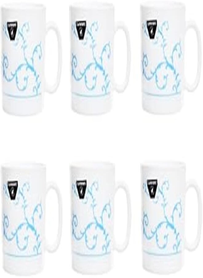 Luminarc Luminarc Essence Delike High Quality Printed Arcopal Mug Set of 6 Pieces 320 ml - White 