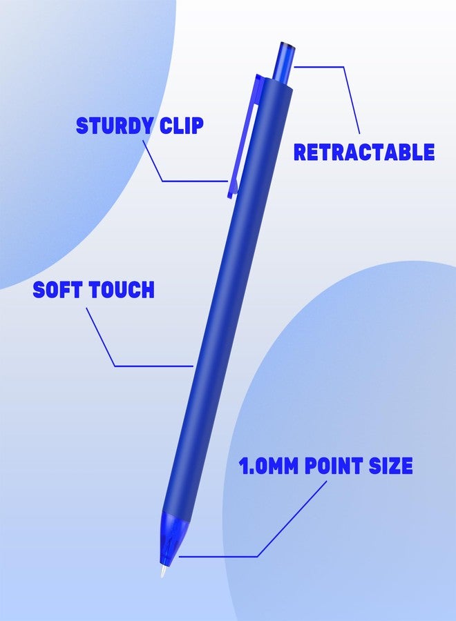 deegtran Pens Bulk, 50 Pack Smooth Blue Ink Ballpoint Pens, Wholesale Retractable Pens, No Bleed Click Pen Medium Point, 1.0MM - Image 2
