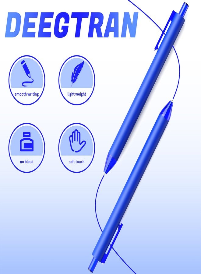 deegtran Pens Bulk, 50 Pack Smooth Blue Ink Ballpoint Pens, Wholesale Retractable Pens, No Bleed Click Pen Medium Point, 1.0MM - Image 3
