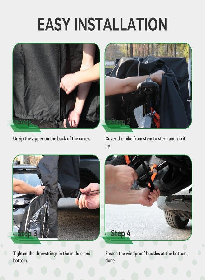 RVINGPRO Bike Cover for Transport on Rack - Bike Cover for 2 Bikes on Rear Bike Rack, 600D Oxford Bicycle Cover Waterproof Outdoor Storage or Transportation for RV/ SUVS, with 2 Bungee Cords (XL) - Image 5