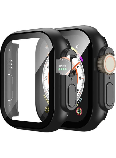 Case for Apple Watch Ultra 3 (2025) / Ultra 2 / Ultra 49mm case with Tempered Film Screen Protector, Full Protective Hard PC Bumper Touch Sensitive HD Screen Cover(49mm,Black)