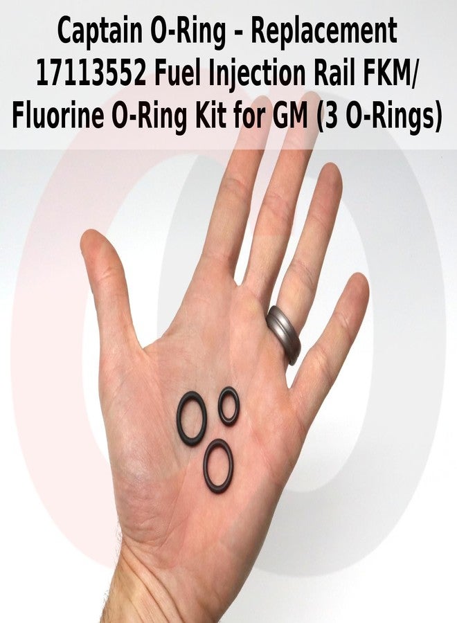 Captain O-Ring - Replacement 17113552 Fuel Injection Rail FKM/Fluorine O-Ring Kit for General Motors/GM (3 O-Rings) - Image 2