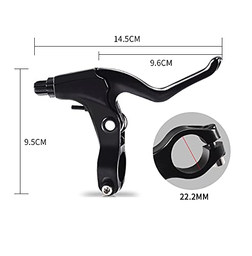Freefly Free-fly 1 Pair Universal Full Aluminum Alloy Bicycle Brake Handle Mountain Road Bike V-Type Brake Lever 2.2cm Diameter (Black) - Image 2