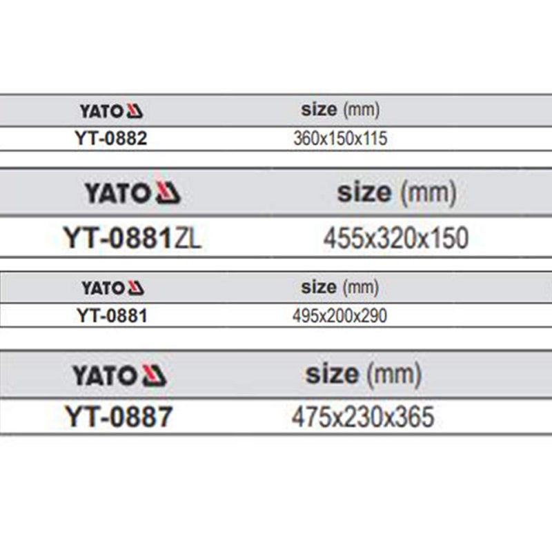 Yato YT0887 Cantilever Tool Box 475X230X365mmPowder Coated BoxScratch ResistantRusty Solvents5 Foldable Inside TraysOrganiser Tool BoxBlack satin PaintingToolkitMetal Buckle Closure - Image 2