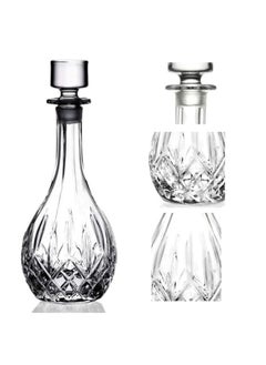Crystal Red Wine Decanter With Airtight Geometric Stopper - 100% Lead-Free Crystal Glass Wine Carafe, Perfect Wine Gift, Wine Accessories, Barware For Wedding, Anniversary, Christmas (900ml)