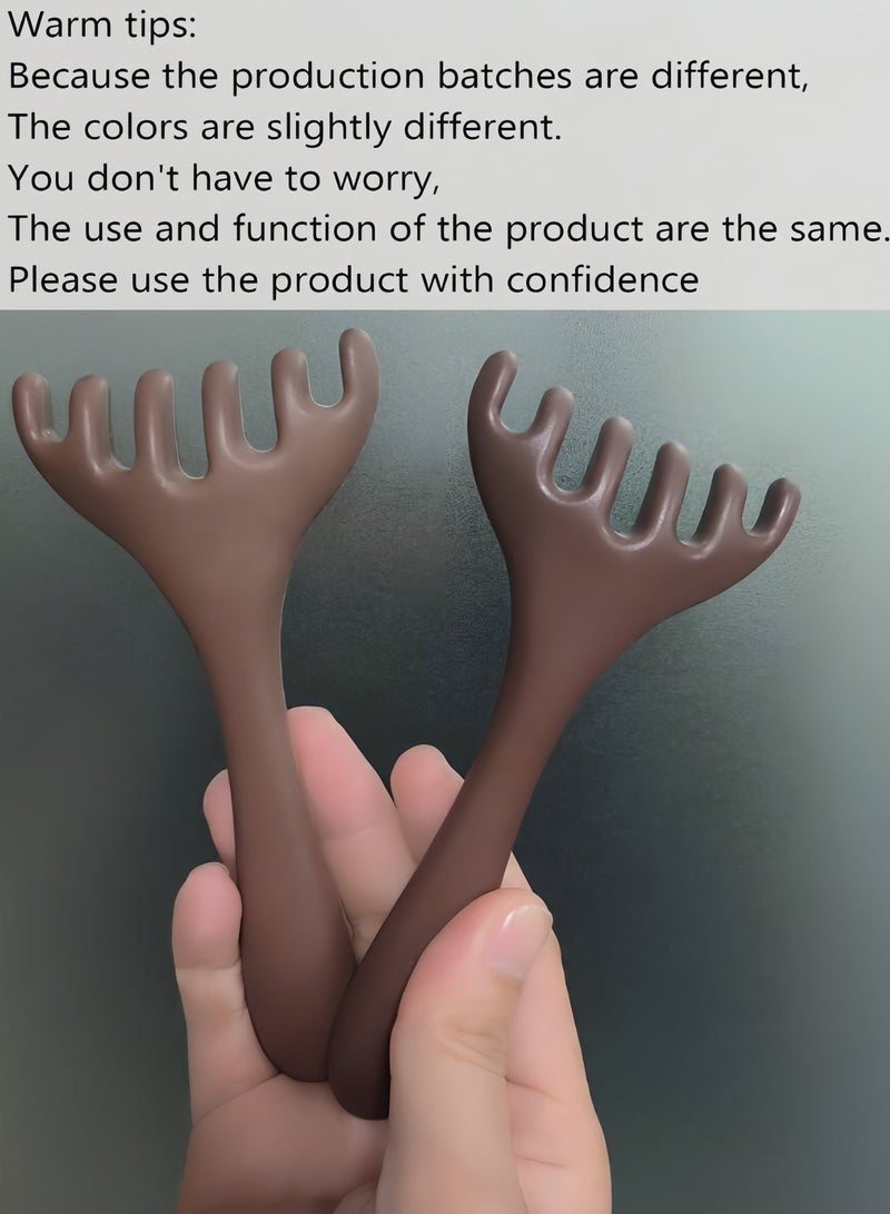 KHAJUL 2 Pcs Wooden Deer Horn Massage Comb,Six-Claw Meridian Massage Combs,  Multi-Functional Handheld Head Combs, for Scalp, Face, Neck ,Shoulder - Image 5