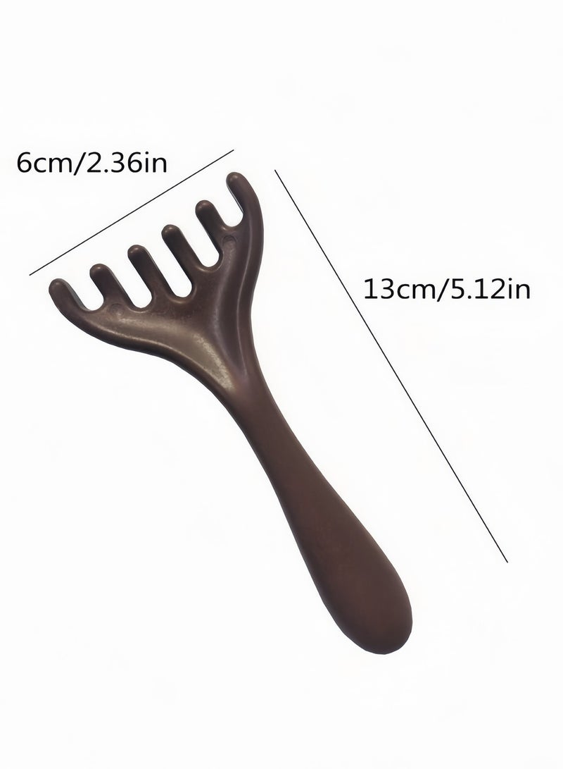 KHAJUL 2 Pcs Wooden Deer Horn Massage Comb,Six-Claw Meridian Massage Combs,  Multi-Functional Handheld Head Combs, for Scalp, Face, Neck ,Shoulder - Image 2