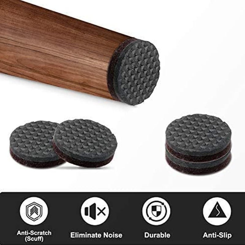 Vsparkex 32 Pcs Furniture Pads Kit Round Rubber Floor Protector Non Slip Furniture Pads Sofa Bed Dining TableDining Chairs Balance Pad Noise Insulation Pad Black 2 CM - Image 3