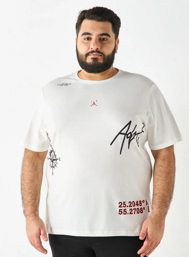 ADOT by Splash Printed Crew Neck T-shirt with Short Sleeves