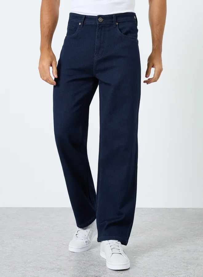 Styli Styli Mid Rise Relaxed Fit Jeans