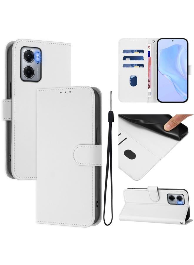 Case For Xiaomi Poco M4 5G / M5 4G Skin Feel Solid Color Leather Phone Case with Lanyard