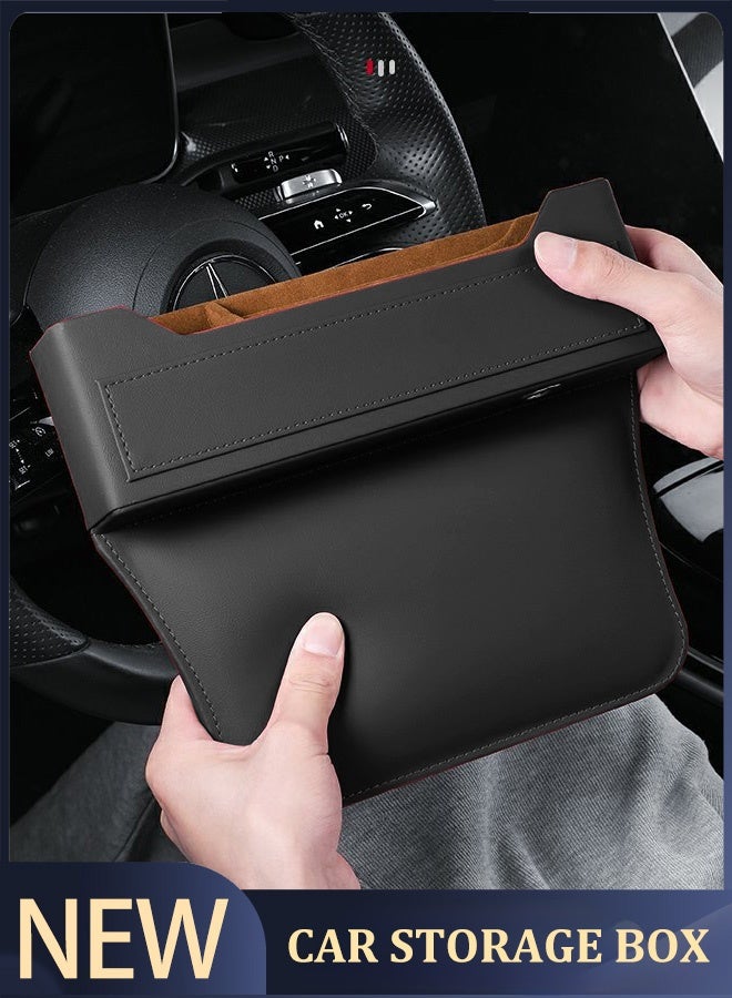 Car Organizer Set，Leather car seat back storage organizer，Built-in fast charging port，Seat gap filling pad/car storage box/car center console storage box/car interior accessories/car storage bag/mobile phone wallet coin key storage bag - Image 2