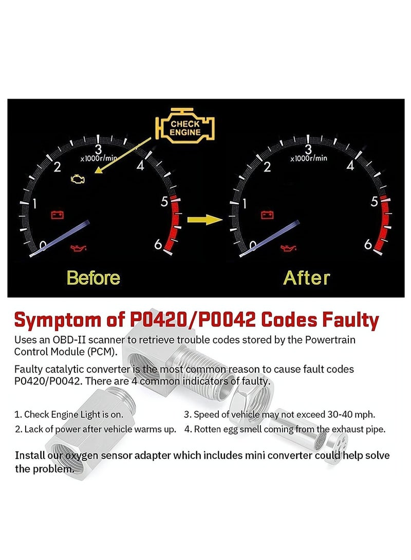 فاصل مستشعر O2، قطعة واحدة عالمية M18*1.5 محول مزيل ضوء المحرك، فاصل موسع لمستشعر الأكسجين O2، عازل لأنظمة العادم - Image 4