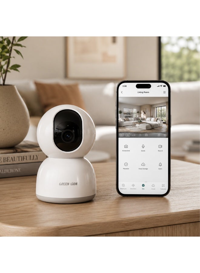 GreenLion Green Lion Smart Home Camera GL-IC1 | 2MP 1080p WiFi Security Camera with Motion Detection, Night Vision, Two-Way Audio & Pan/Tilt View - Image 3