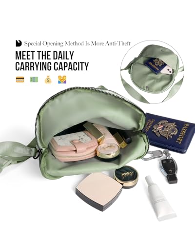 MEISEY Crescent Bag for Women and Men, Fashion Medium Nylon Folding Crescent Moon Single Shoulder Bag with Adjustable Strap (Bean Green) - Image 3
