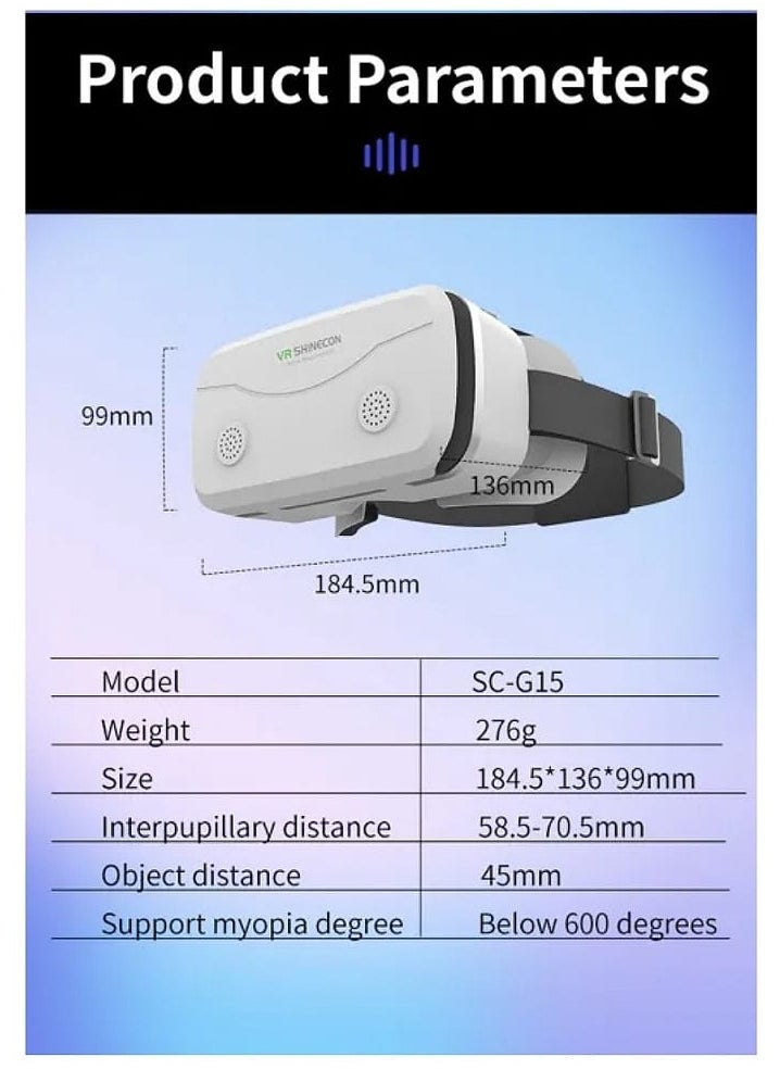 Shinecon - VR Glasses 3D Virtual Reality Head Wearing Gaming Digital Glasses for 4.5-7 inch Smartphones - Image 1