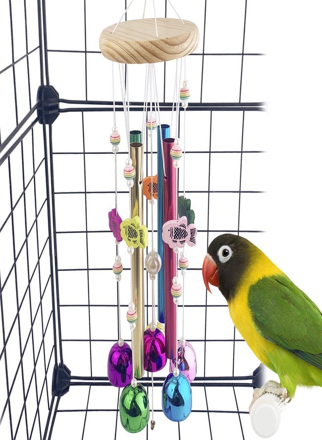 FlidRunest Bird Chewing Toys with Colorful Bells, Conure Wind Chimes Chew Toy with Colorful Stick, Bird Parrot Cage Hanging Bells Toys for Conure, Budgie, Parakeet, Cockatiel, Lovebird - Image 4