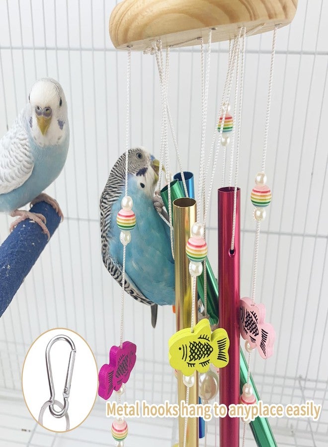 FlidRunest Bird Chewing Toys with Colorful Bells, Conure Wind Chimes Chew Toy with Colorful Stick, Bird Parrot Cage Hanging Bells Toys for Conure, Budgie, Parakeet, Cockatiel, Lovebird - Image 5