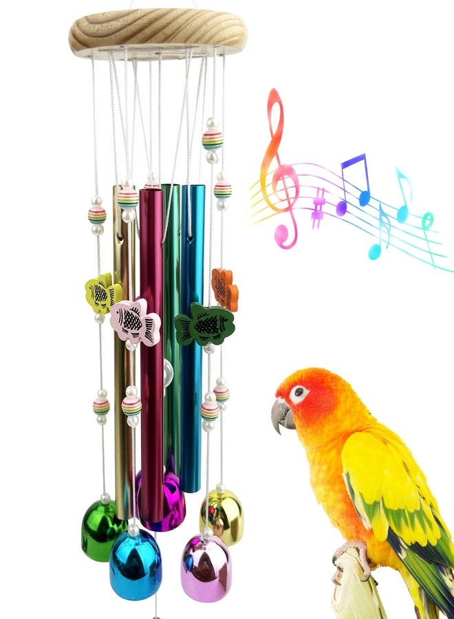 FlidRunest Bird Chewing Toys with Colorful Bells, Conure Wind Chimes Chew Toy with Colorful Stick, Bird Parrot Cage Hanging Bells Toys for Conure, Budgie, Parakeet, Cockatiel, Lovebird - Image 1