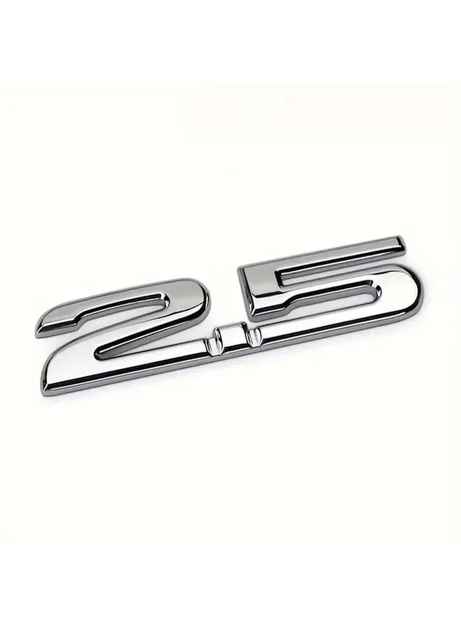 Silver 0.79 Inch Universal 2.0 2.5 Car Side Emblem Metal Design - Image 3
