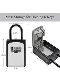 Generic Key Lock Box Wall Mounted, Portable Lock Box for House Key, 5 Key Capacity, Weatherproof Resettable Code House Key Safe Security Lock Box for Indoor, Outdoor, Garage, Garden, Store  - Image 5