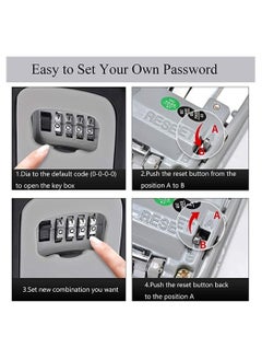 Generic Key Lock Box Wall Mounted, Portable Lock Box for House Key, 5 Key Capacity, Weatherproof Resettable Code House Key Safe Security Lock Box for Indoor, Outdoor, Garage, Garden, Store  - Image 4
