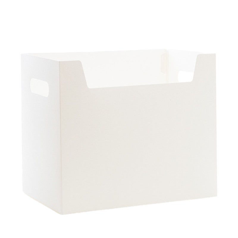 Office White Desktop Organizer Folding Paper File Storage Rack with Dual Handles for Students - Image 1