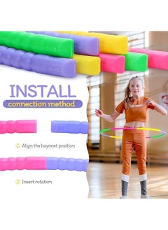MAGIC VAULT Kids Exercise Hula Hoops, Detachable Adjustable Size Weight Kids Colorful Hoops Ring - Snap Together Detachable Adjustable Weight Size Plastic Hoops - Kids Hula Rings for Sports Playing- 79cm  - Image 2