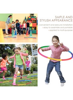 MAGIC VAULT Kids Exercise Hula Hoops, Detachable Adjustable Size Weight Kids Colorful Hoops Ring - Snap Together Detachable Adjustable Weight Size Plastic Hoops - Kids Hula Rings for Sports Playing- 79cm  - Image 5