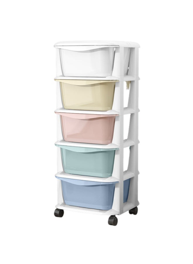 Arabest 5-Layer Plastic Drawer Storage Organizer, 36x35x89cm, Multi-Purpose Cabinet with Wheels for Kitchen, Living Room, Bedroom, Bathroom, and Office, Multicolor,According to install Manual/Video - Image 1