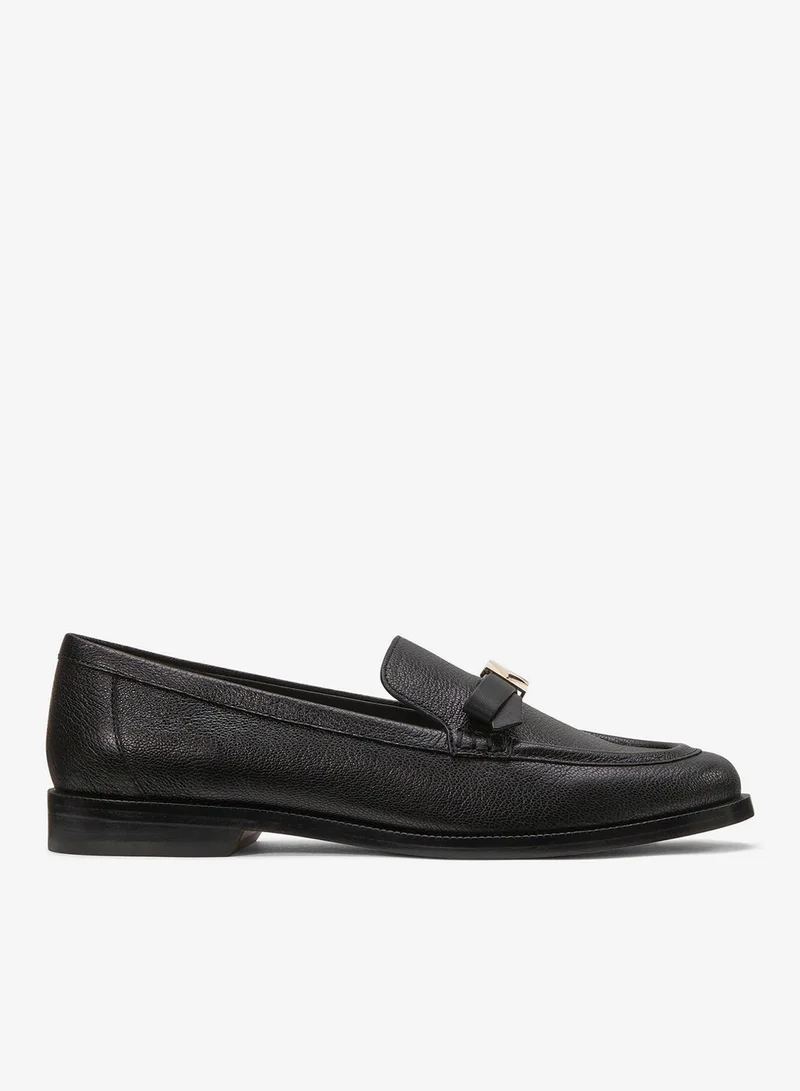 Kate Spade Deco Bow Pebbled Leather Loafer