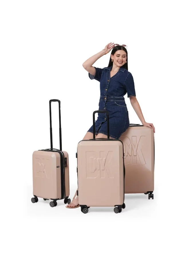 DKNY SOFT PINK DKNY SOHO Hardside Luggage on Wheels for Unisex | Ultra Lightweight ABS on with Spinner Wheels 4 Color Pink  | Best Price UAE