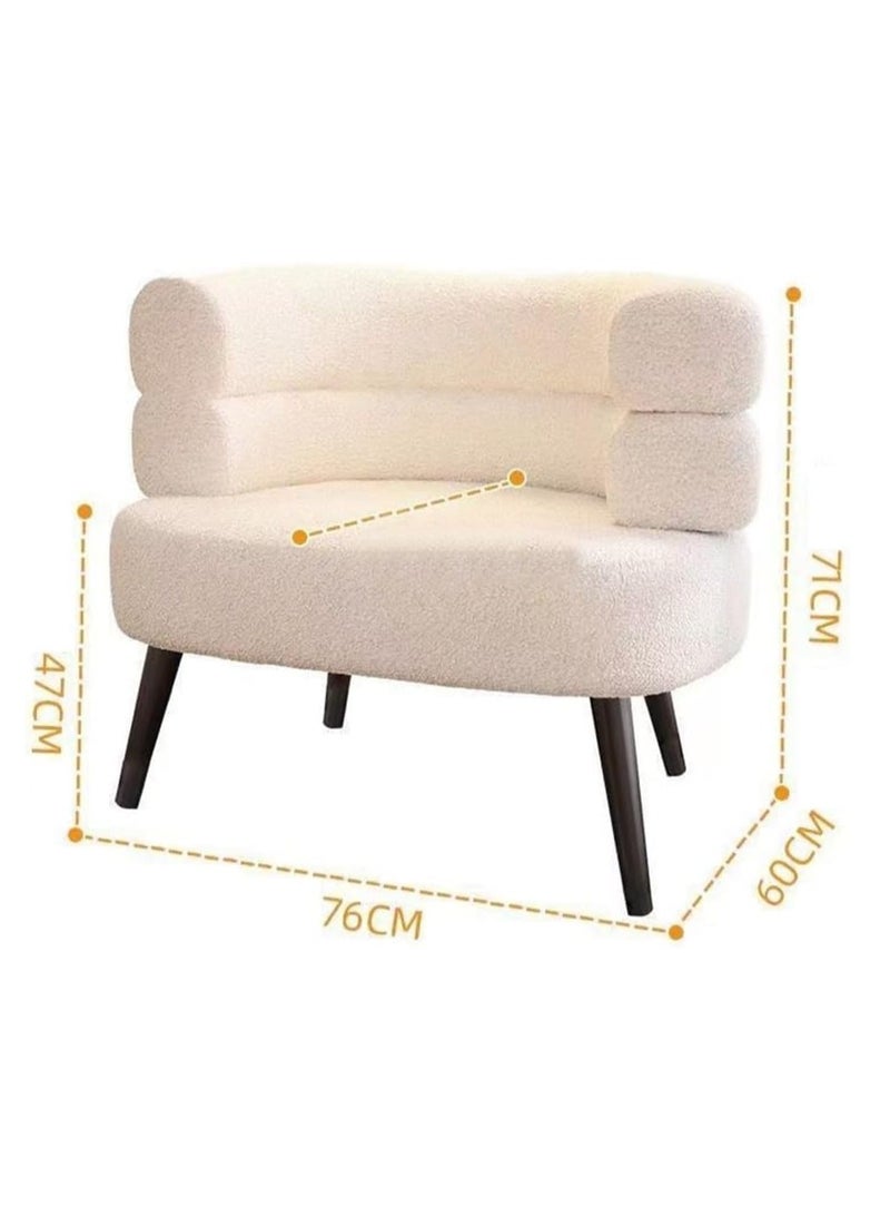 Mlbose Single Seater Sofa Armchair, Lazy Susan, Sun Chair for Living Room, Bedroom, Apartment, Balcony, Washable, Small (White) - Image 2
