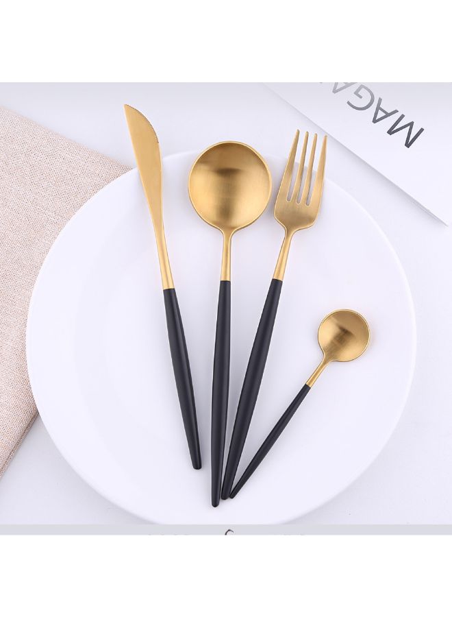 NIBEMINENT Stainless Steel Cutlery Tableware Set Gold/Black 28 x 3 17.5centimeter - Image 2