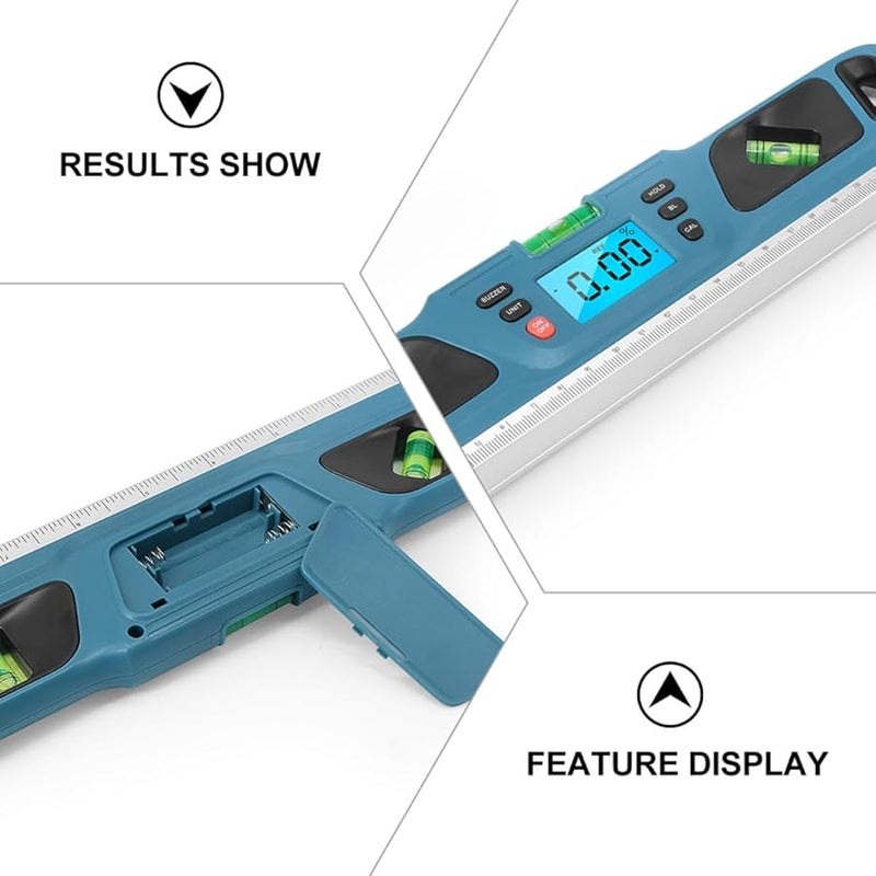 مسطرة مستوى مضاءة بخلفية زرقاء مع إشعار صوتي، أداة قياس أفقية محمولة لتعليق إطارات الصور - Image 4